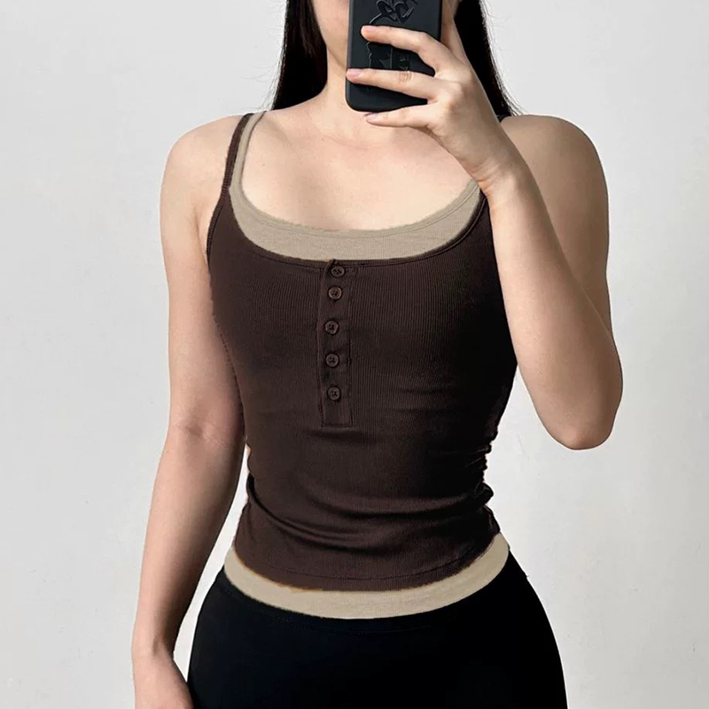 컬러 블록 페이크 투피스 스포티 브라렛, 내장형 가슴  - Pilates Yoga Jacket 리뷰 및 가격