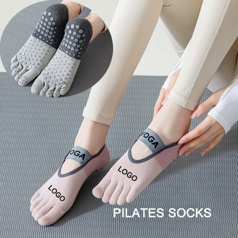 도매 무봉제 맞춤형 로고 코튼 그립 바레 트램펄린 발목 - Pilates Yoga Logo 리뷰 및 가격